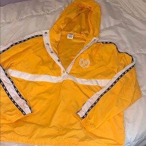PINK Victoria's Secret Yellow Ski Jacket with White and Black Accents